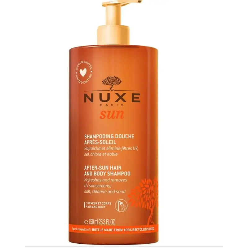 Nuxe Sun Shampooing douche après-soleil pour corps et cheveux Format Jumbo, 750 ml