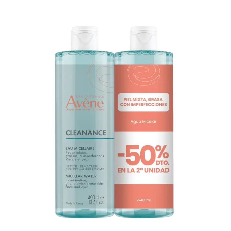 Avène Duo Cleanance Eau Nettoyante Micellaire, 400 ml 50% sur la 2ème unité