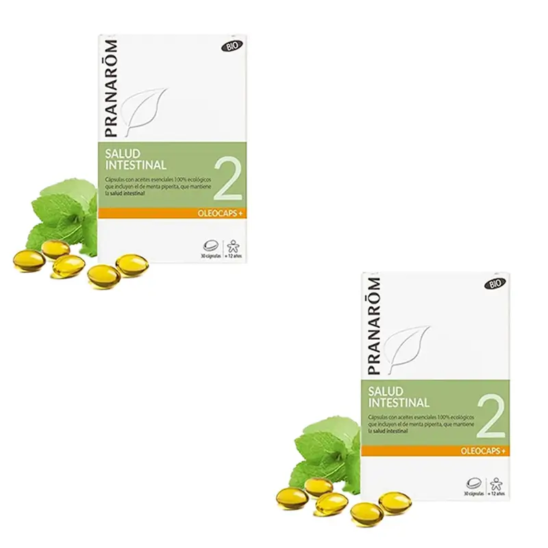 Pranarôm Oleocaps 2 Soulagement Gastro-intestinal et Urinaire, 2X30 Capsules