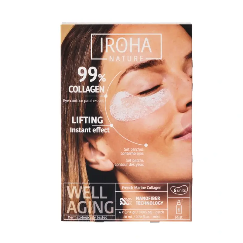 Iroha Nature 99% Collagen Eye Patches 6 unités + Activating Mist 20 Ml