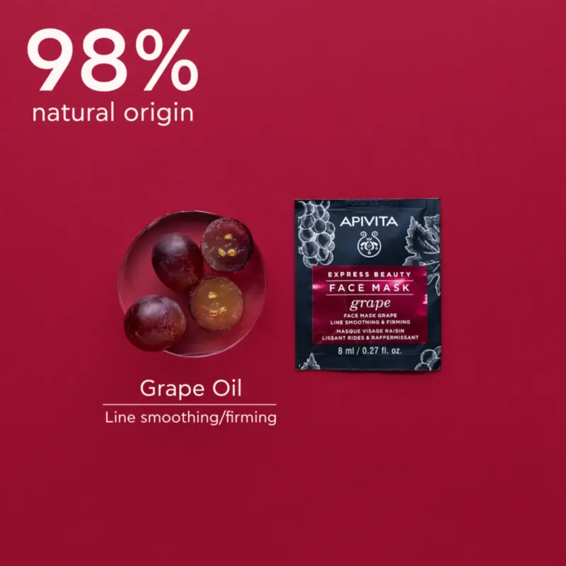 Apivita Express Beauty Grape Face Mask - Anti-rides, 2x8 ml
