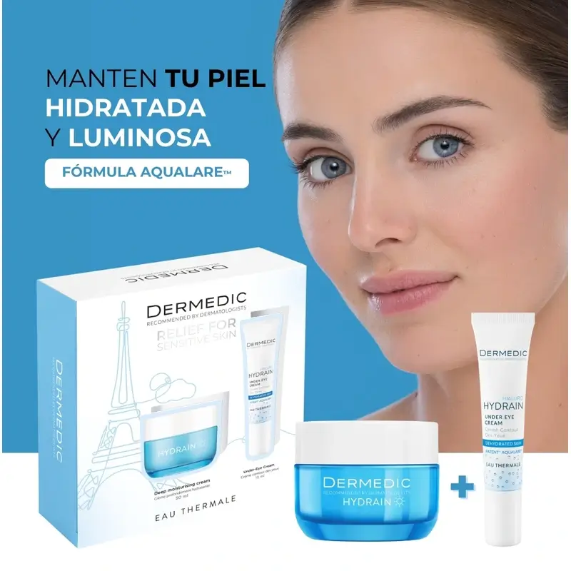 Pack Dermedic Hydrain Crème hydratante profonde + Contour des yeux, 50 + 15 ml