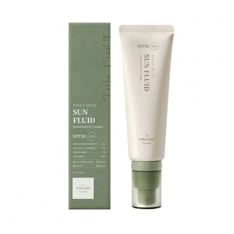 Village 11 Factory Fluide solaire doux quotidien, 50 ml