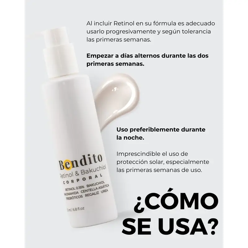 Bendito Retinol & Bakuchiol Body Cream, Pack 3 x 200 ml