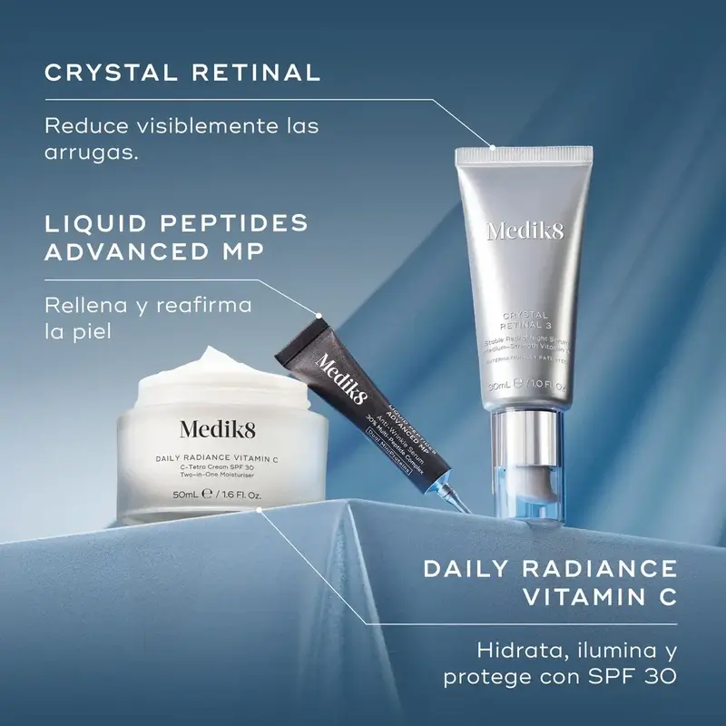 Medik8 Rejuvenation Reset Daily Radiance Vit C 50Ml + Crystal Retinal 3 30Ml + Liquid Peptides Deluxe
