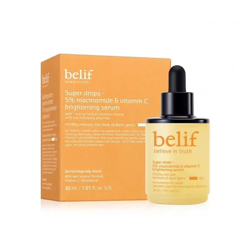 Belif Super Drops - 5% Niacinamide & Vitamine C Brightening Serum , 30 ml