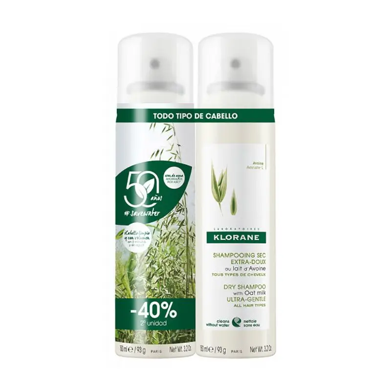 Klorane Shampooing sec à l'avoine Pack 2 X 150 Ml 40% de réduction