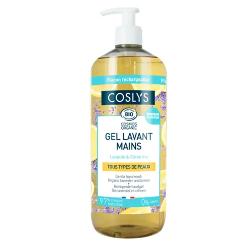Coslys Gel de savon liquide pour les mains au citron, 1000 ml