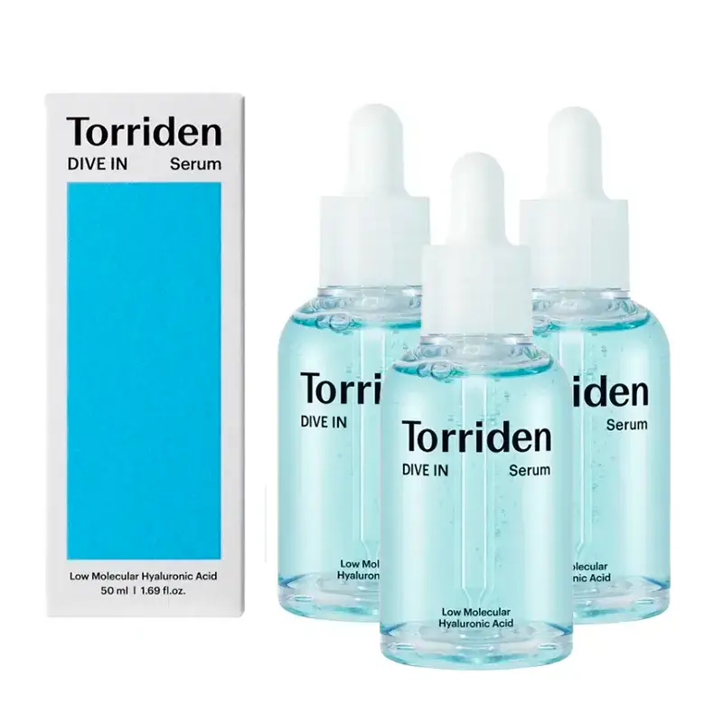 Torriden Dive-In Sérum d'acide hyaluronique à faible poids moléculaire, paquet de 3 x 50 ml