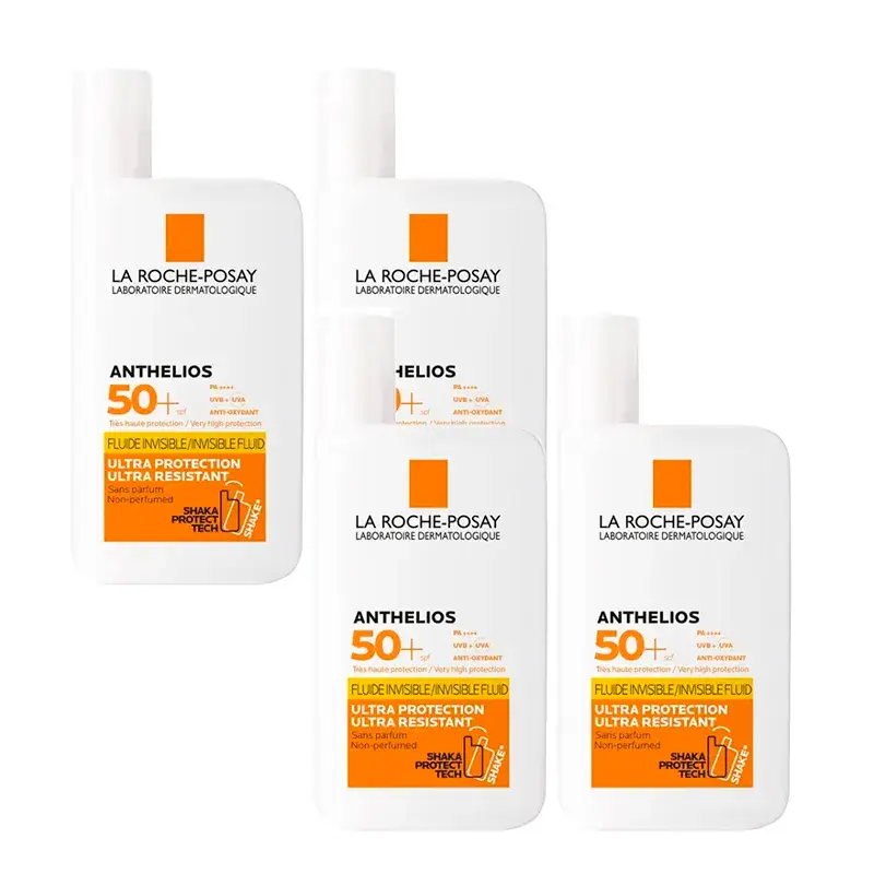 La Roche-Posay Anthelios Uv-Mune 400 Fluide Invisible SPF50+, Pack 4 x 50 ml